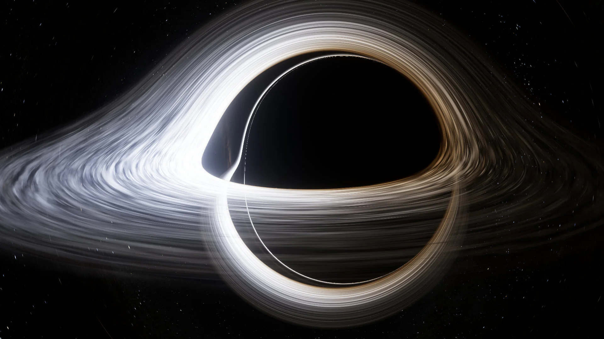 Black hole accretion disc in true colours, brighter on the side moving toward the viewer